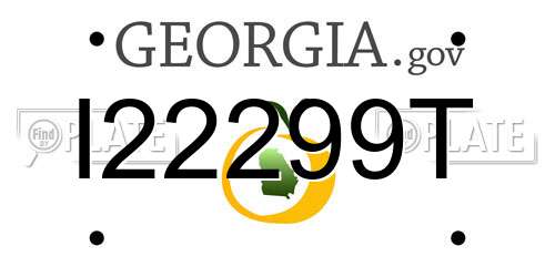 I22299T Georgia License Plate