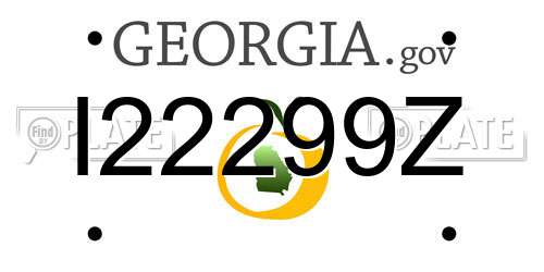 I22299Z Georgia License Plate