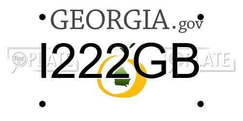 I222GB Georgia License Plate
