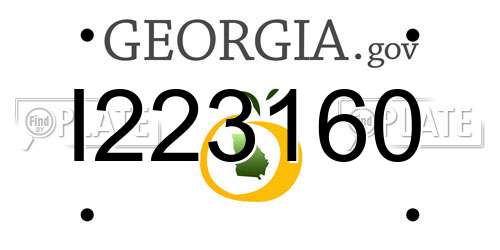 I223160 Georgia License Plate