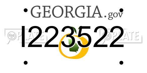 I223522 Georgia License Plate