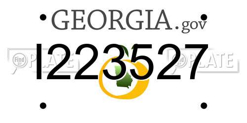 I223527 Georgia License Plate