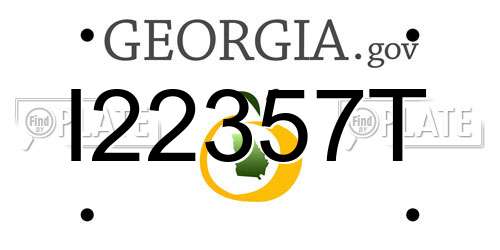 I22357T Georgia License Plate