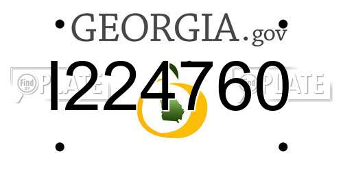 I224760 Georgia License Plate