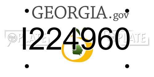 I224960 Georgia License Plate