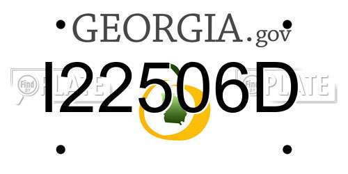 I22506D Georgia License Plate