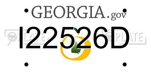 I22526D Georgia License Plate