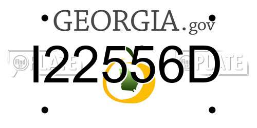 I22556D Georgia License Plate