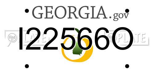 I22566O Georgia License Plate