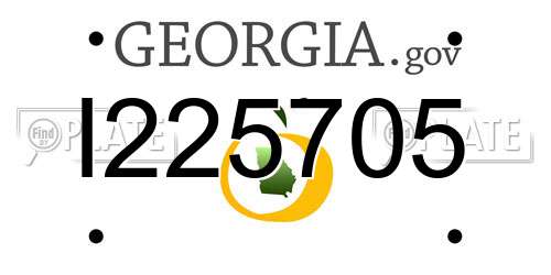 I225705 Georgia License Plate