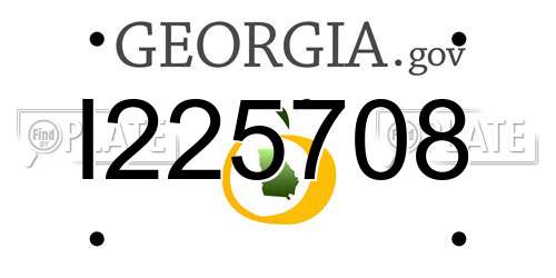 I225708 Georgia License Plate