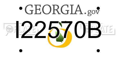 I22570B Georgia License Plate