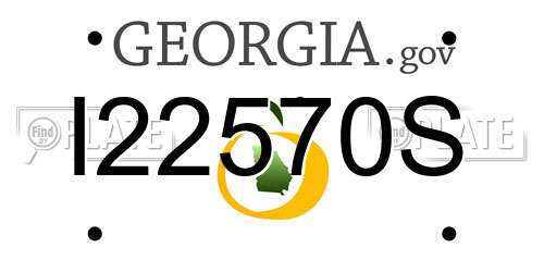 I22570S Georgia License Plate