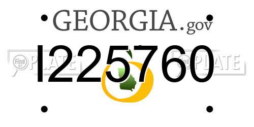 I225760 Georgia License Plate