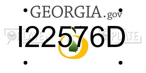 I22576D Georgia License Plate