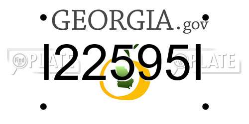 I22595I Georgia License Plate