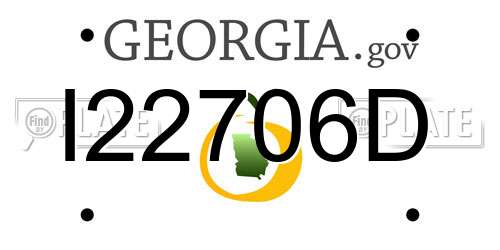 I22706D Georgia License Plate