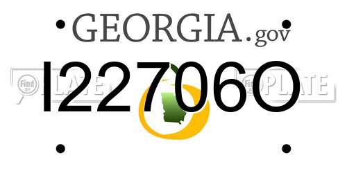 I22706O Georgia License Plate