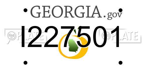 I227501 Georgia License Plate