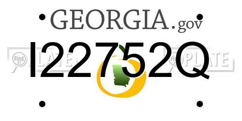 I22752Q Georgia License Plate