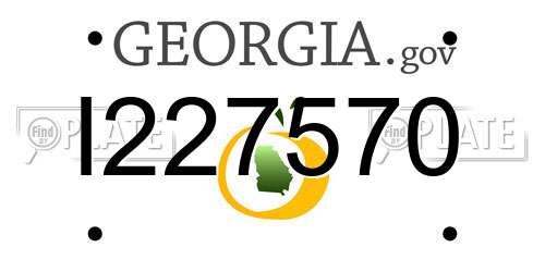 I227570 Georgia License Plate