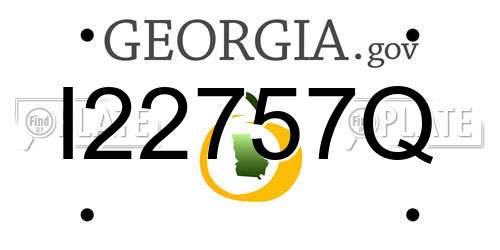 I22757Q Georgia License Plate