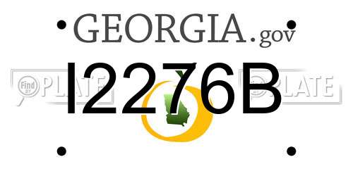 I2276B Georgia License Plate