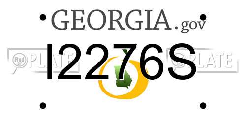 I2276S Georgia License Plate