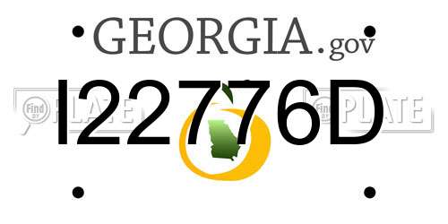 I22776D Georgia License Plate
