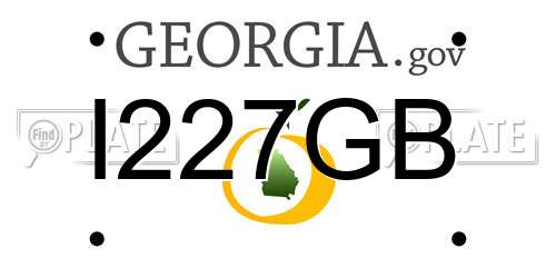 I227GB Georgia License Plate