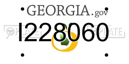 I228060 Georgia License Plate