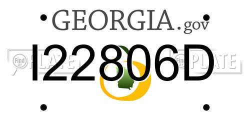 I22806D Georgia License Plate