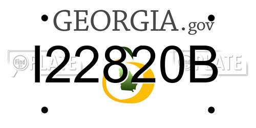 I22820B Georgia License Plate