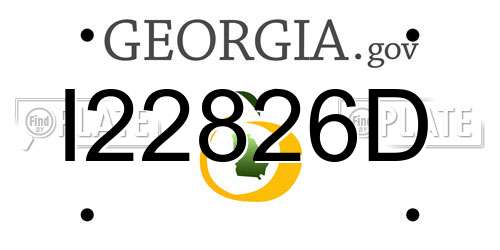 I22826D Georgia License Plate