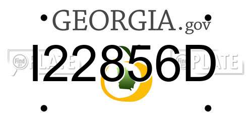 I22856D Georgia License Plate