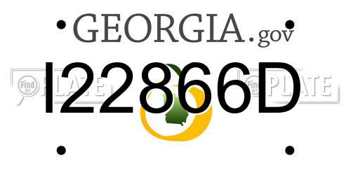 I22866D Georgia License Plate