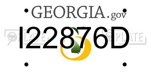 I22876D Georgia License Plate
