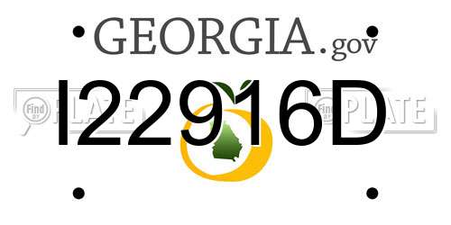 I22916D Georgia License Plate