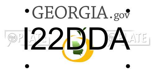 I22DDA Georgia License Plate