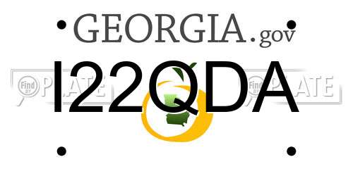 I22QDA Georgia License Plate