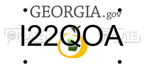 I22QOA Georgia License Plate