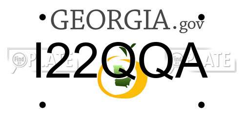 I22QQA Georgia License Plate