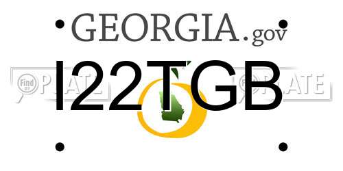 I22TGB Georgia License Plate