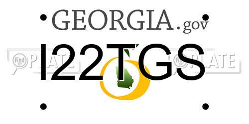 I22TGS Georgia License Plate