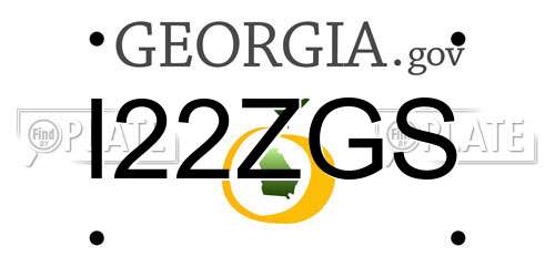 I22ZGS Georgia License Plate