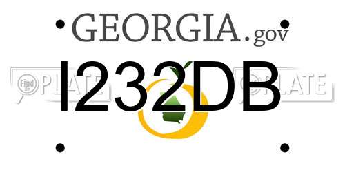 I232DB Georgia License Plate