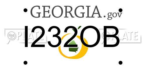 I232OB Georgia License Plate