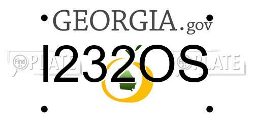 I232OS Georgia License Plate