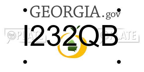 I232QB Georgia License Plate