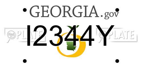 I2344Y Georgia License Plate
